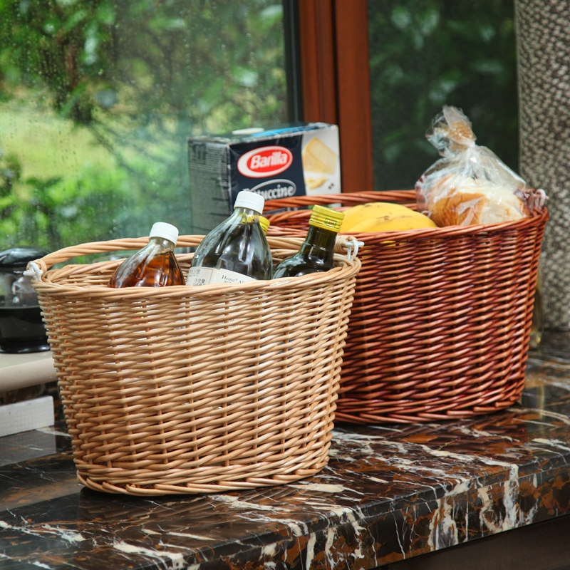 购物篮藤编野餐篮柳编手提篮竹篮子水果篮礼品篮淳佳家居菜篮子 - 图1