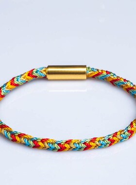 端午节五彩绳diy手链手工保色磁吸扣简约时尚红绳本命年五色线