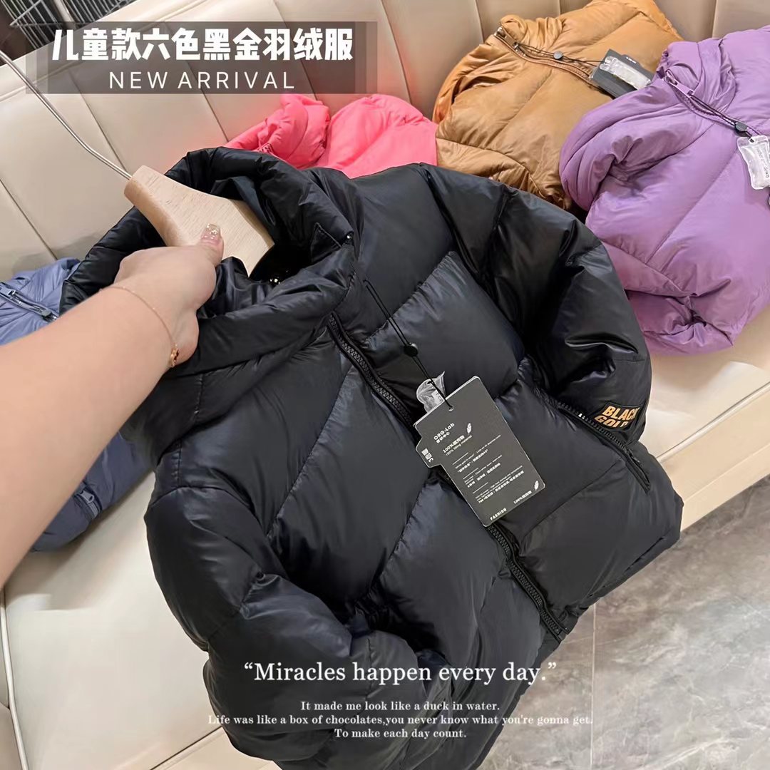 td爆款黑金儿童羽绒服加厚男女童秋冬保暖羽绒服加厚男女童-第4张图片-提都小院