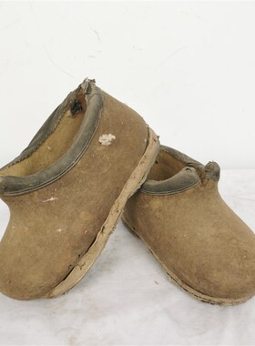 民俗老物a件毡鞋冬季雨雪天气保暖北方影视道具摆件收藏怀旧老货