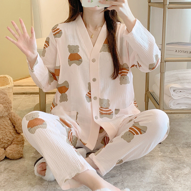 孕妇睡衣春夏纯棉纱布月子服秋季产后哺乳款怀孕期专用产妇喂奶女,淘宝优惠券,粉丝福利购,淘宝优惠卷