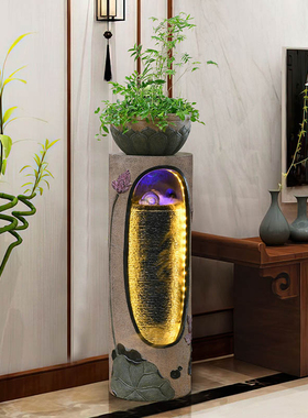 新中式落地循环水景摆件