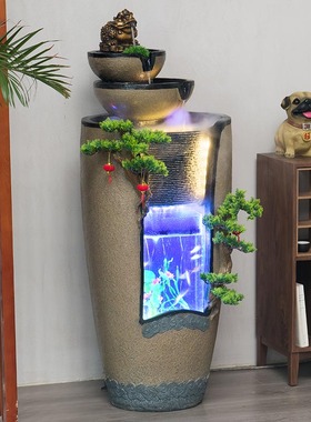 新中式招财流水喷泉摆件