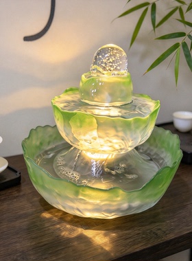 简约现代玻璃流水摆件