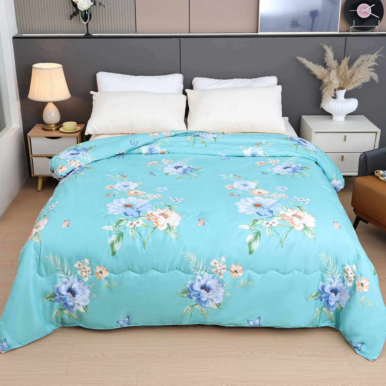 【厂家亏本清仓】纯手工正宗双宫茧桑蚕丝被高档四季被芯含被套-C