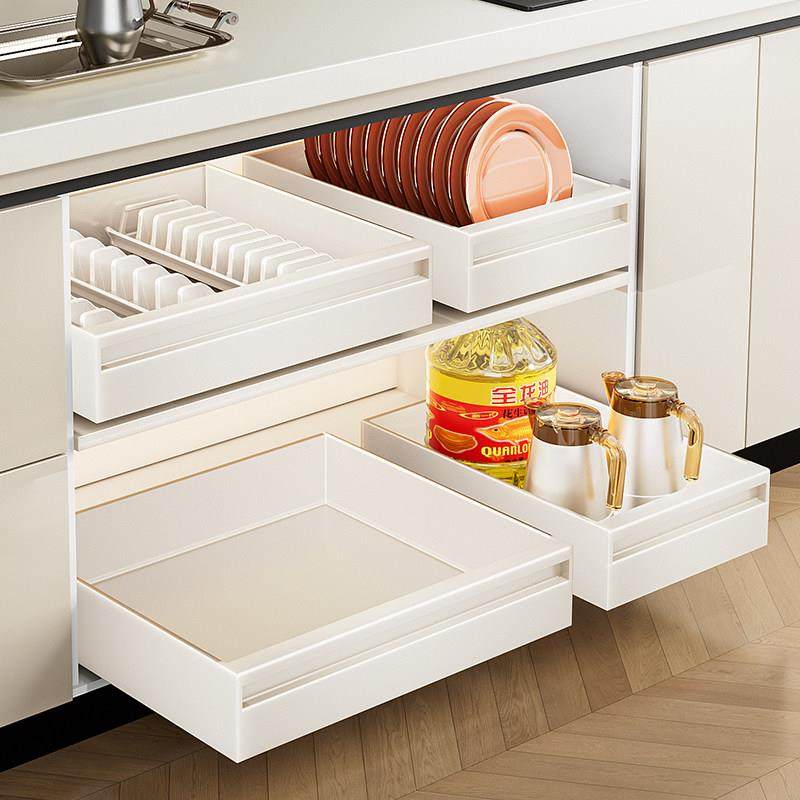 束丰厨房抽屉抽拉式碗碟灶下槽拉篮橱柜收纳盒调料置物架柜内碗架,淘宝优惠券,粉丝福利购,淘宝优惠卷