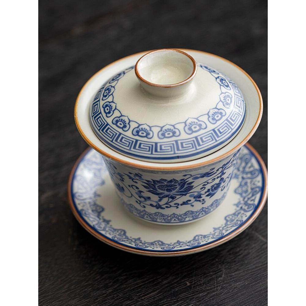 汝窑青花茶具套装2024新款家用泡茶器轻奢高档功夫茶杯盖碗礼盒装,淘宝优惠券,粉丝福利购,淘宝优惠卷