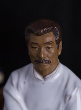 石湾陶瓷现代中式文玩家居客厅书房摆件老师长辈毕业送礼鲁迅先生