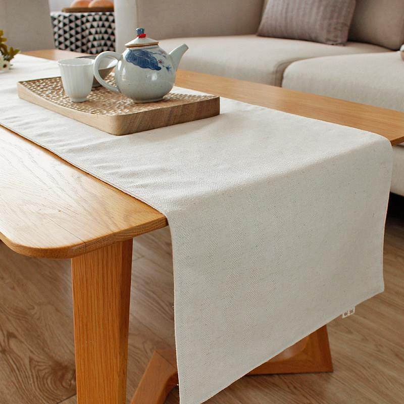 现代简约茶几桌旗布艺电视柜鞋柜盖巾纯色条纹棉麻餐桌桌旗床尾巾,淘宝优惠券,粉丝福利购,淘宝优惠卷