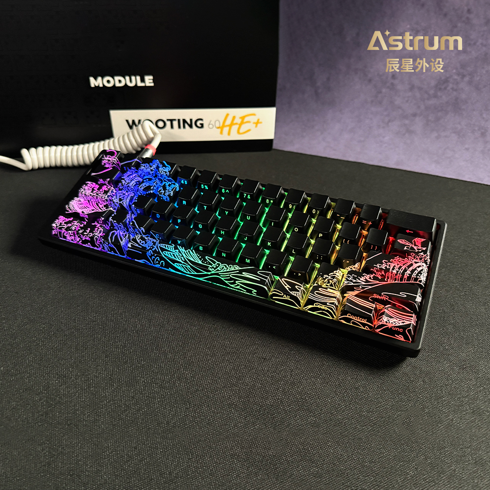 Wooting60he+键盘满改浮世绘黑改装磁轴键盘80he正品顺丰包邮v2 - 图2
