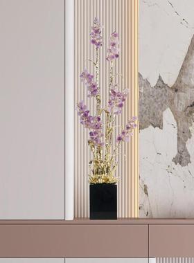 大麦丰收紫水晶麦穗装饰摆饰客厅家居玄关壁龛艺术品摆设新居礼物