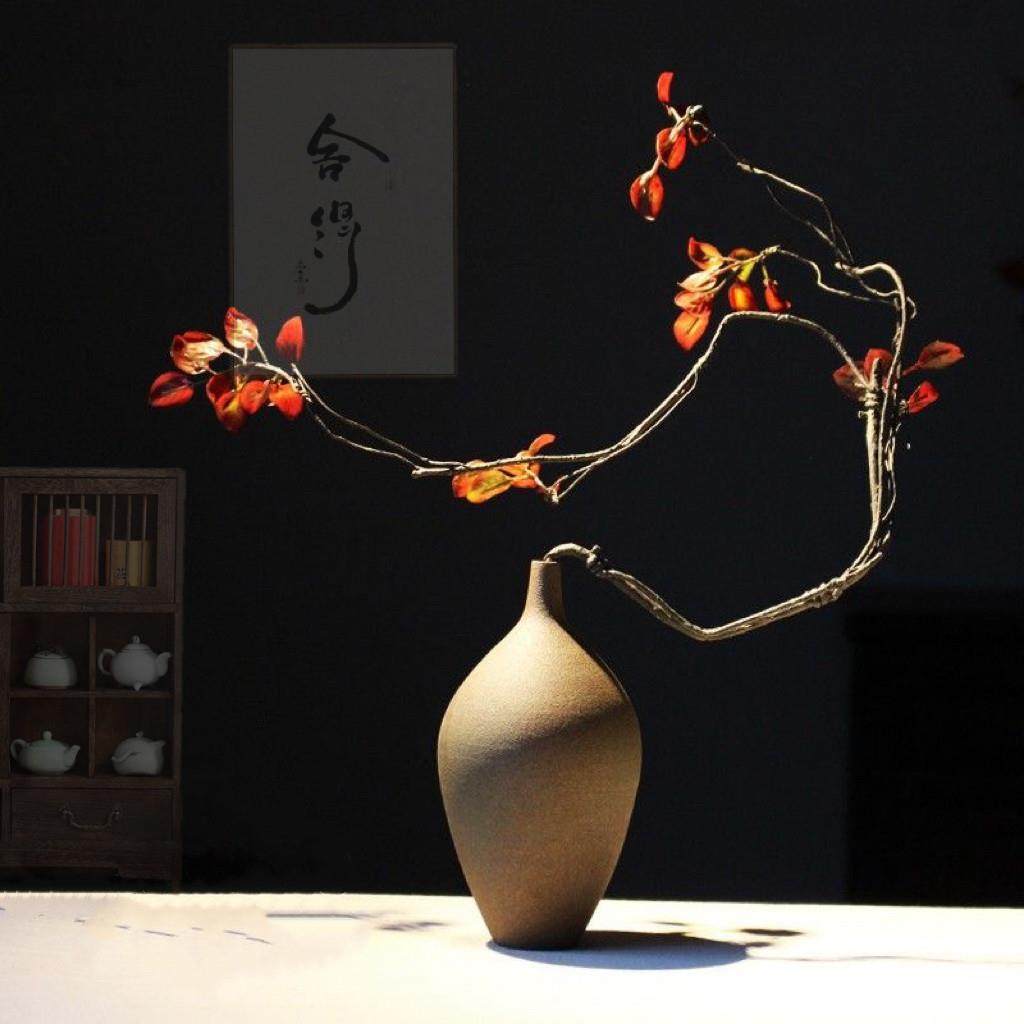 新中式禅意手工陶瓷花瓶客厅书房玄关插花摆件酒店茶室家居装饰品,淘宝优惠券,粉丝福利购,淘宝优惠卷