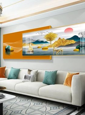 叠加客厅装饰画现代简约沙发背景