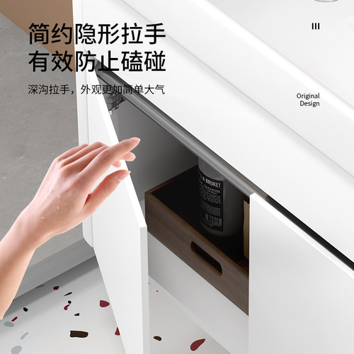 加厚蜂窝铝浴室柜一体陶瓷小户型加深洗手盆柜组合洗脸盆洗漱水池 - 图2