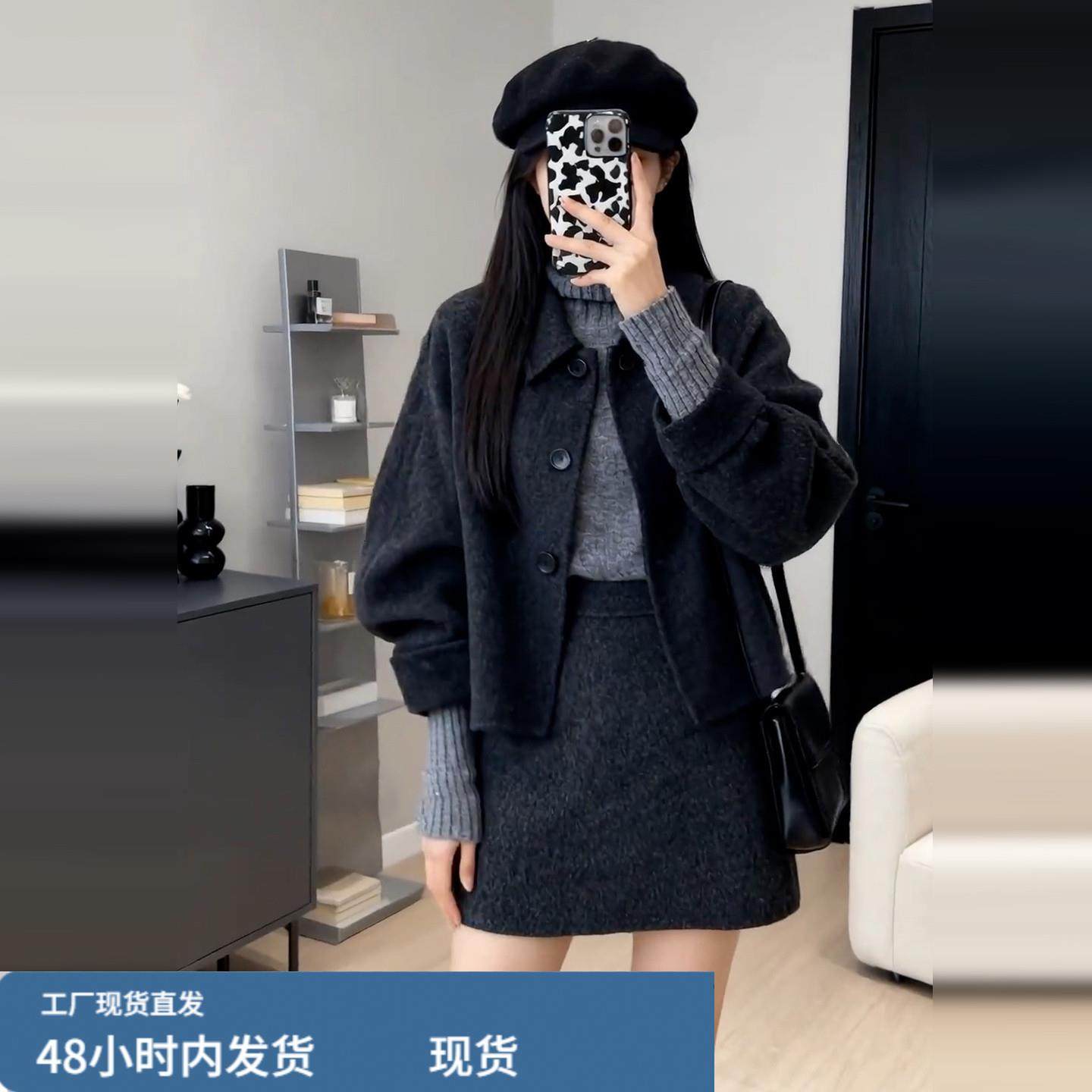 巨好看西装毛呢连衣裙子女装秋冬季2025新款韩系穿搭一整套装短裙,淘宝优惠券,粉丝福利购,淘宝优惠卷