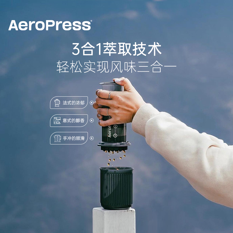 Aeropress爱乐压go户外便携式手压浓缩咖啡萃取机旅行手冲咖啡壶