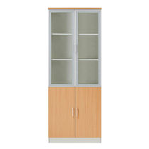 O Bao Mei Wooden Cabinet Bookcase Display Cabinet Locker Information Cabinet 2 Door Bookcase