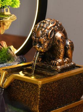 日进斗金假山流水摆件循环水财富风水轮喷泉财富客厅办公室聚宝盆