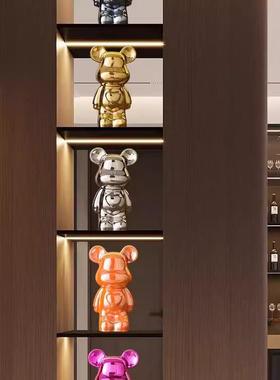 德国轻奢暴力熊摆件高档陶瓷客厅玄关电视柜酒柜存钱罐家居装饰品