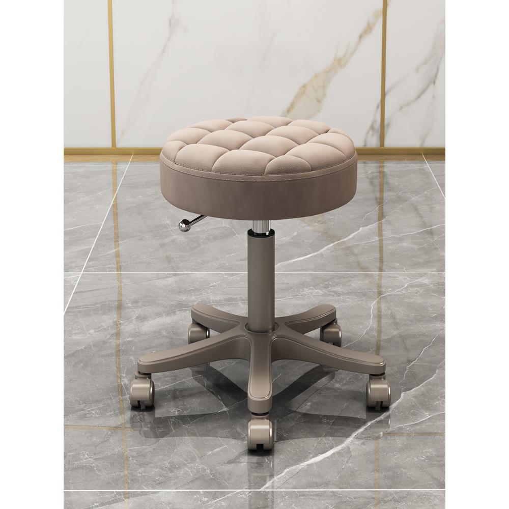 美容院专用凳子旋转升降靠背大工椅滑轮美发美甲理发店家用圆椅子 - 图1