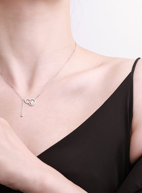 河南钻石商丘人工钻黑丝流苏葫芦项链女新中式轻奢小众高级a2628