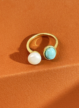 抖音爆款松石耳环项链吊坠套装女夏日百搭颈链可定厂家a3006