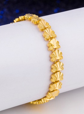 钻石之乡河南商丘金嘉华 时尚流行皇冠形爱心手链 嘻哈镀24Ka2821