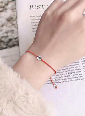 钻石之乡河南钻石2025年本命年红绳银饰可调节925纯银手链新a2535