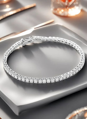 河南钻石商丘人工钻石3mm10分手链网球链S925银简约Iins小众a2622
