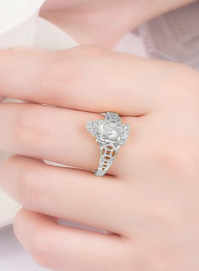 钻石之乡河南商丘经典复古镀银戒指金钱铜钱貔貅戒指指环民a0263