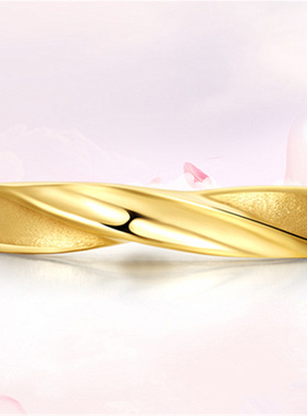 钻石之乡河南商丘真空电镀流韵线条戒指 欧币镀金情侣对戒磨a2503