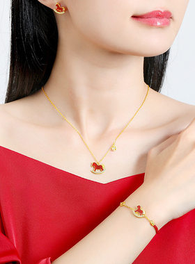 钻石之乡原创马上有钱项链S925纯银新中式国潮本命年2026马a2612