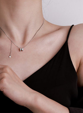 河南钻石商丘人工钻石925纯银法式百搭项链小众设计感i轻奢Ha2627