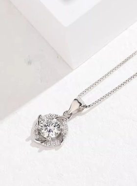 河南钻石小众女纯银锁骨链气质吊坠时尚轻奢情人节礼物2026a2557