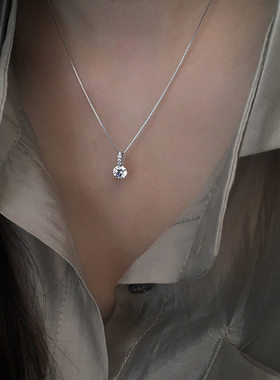 钻石之乡河南钻石商丘钻石河南人造钻石50分钻s925纯银项链a2492