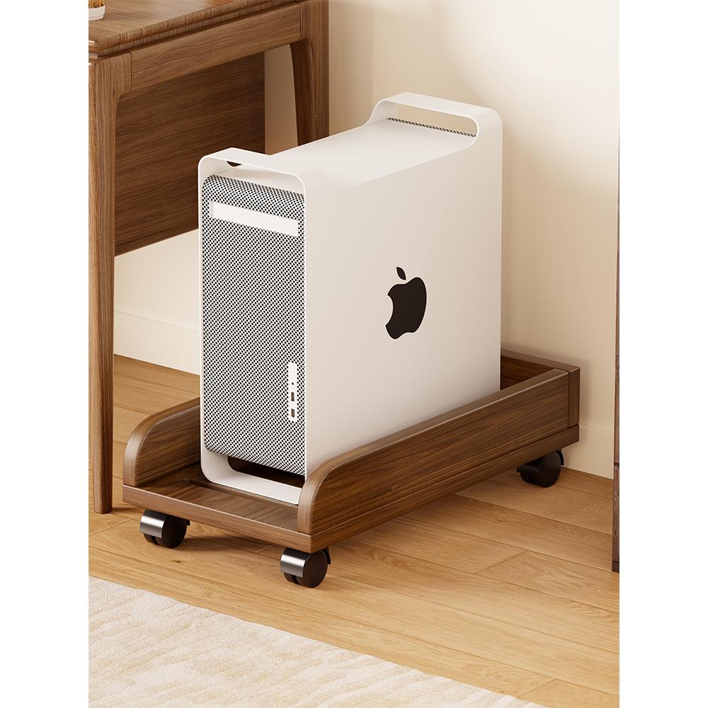 Solid wood computer host bracket mobile heightened base office desk under storage rack widened desktop chassis storage rack
