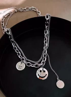 儿童项链男孩个性嘻哈百搭装饰吊坠新男童潮流男孩毛衣链饰品街舞