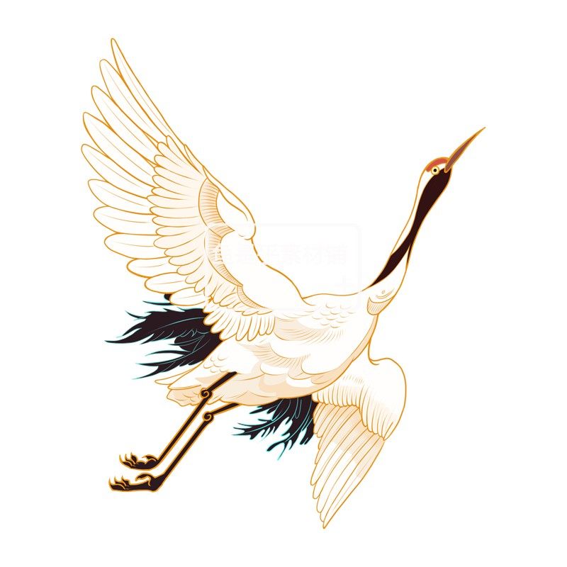 中国风仙鹤丹顶鹤白鹤古典复古免扣元素png格式模板海报设计素材,淘宝优惠券,粉丝福利购,淘宝优惠卷