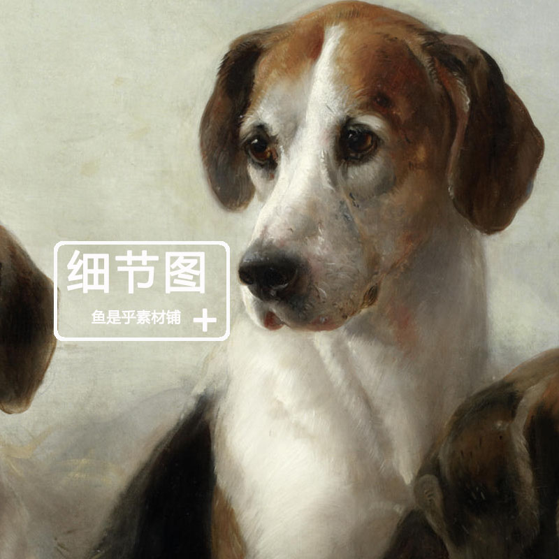 名犬狗狗油画图片高清可爱动物素材犬类宠物手绘插画临摹电子图片