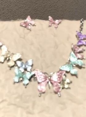 项饰新时尚蝴蝶彩色喷漆小清吊坠