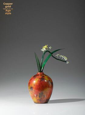 绚丽多彩的“新中国风”全铜兰饰品花瓶工艺品家居装饰客厅入口装