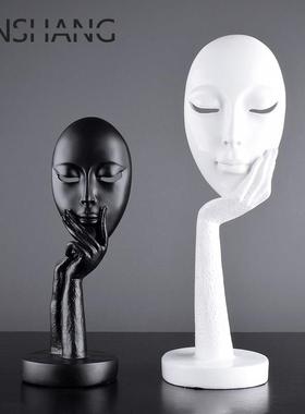 欧式创意抽象艺术人脸面具摆件 客厅家居装饰品摆设 工艺品 礼品