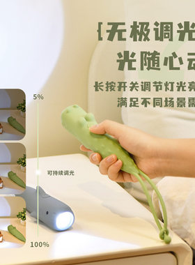 【新家的100个快递】小鳄鱼手电筒小型便携儿童硅胶充电式耐用
