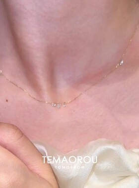 925银三颗鼻屎钻项链女2024新款爆款轻奢高级感锁骨链简约配饰