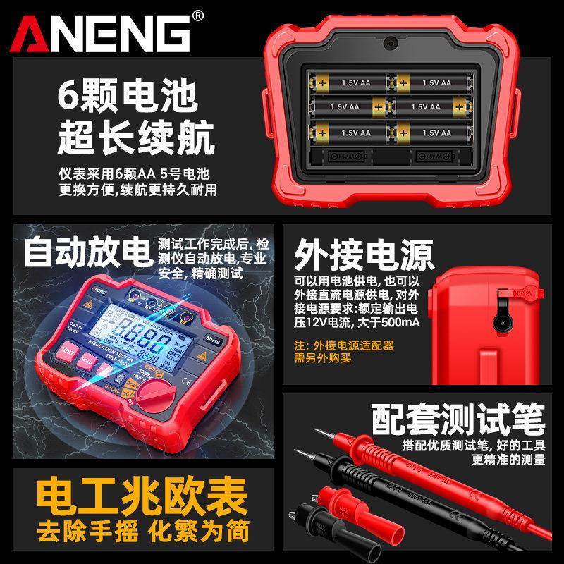 绝缘电阻测试仪智能电工专用摇表高压测量高精度数字兆欧表2500V - 图0