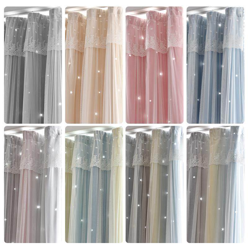 窗帘遮光2025新款客厅飘窗卧室女生网红儿童房公主风挂钩式梦幻帘,淘宝优惠券,粉丝福利购,淘宝优惠卷