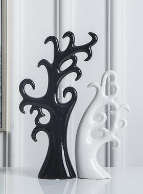 简约创意爱心树摆件家居客厅装饰品酒柜电视柜桌面陶瓷摆设工艺品