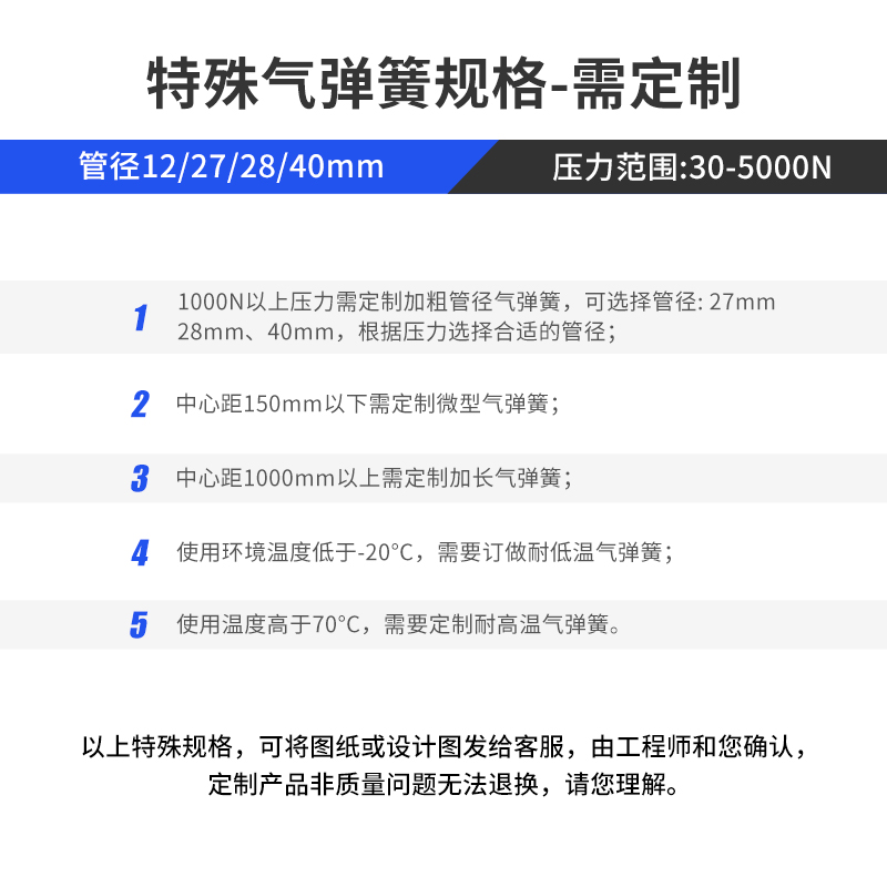 液压支撑杆上翻门液压杆床用液压支撑杆天窗液压撑杆气弹簧液压杆 - 图2