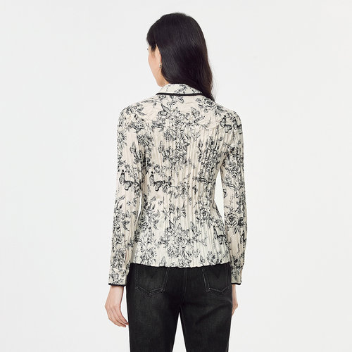 【寻梦蝶影】Koradior珂莱蒂尔商场同款25春气质植物花卉衬衫上衣 - 图2