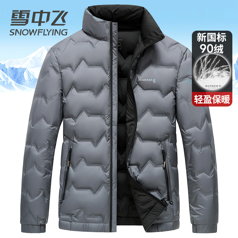 雪中飞轻暖羽绒服男立领短款小个子显高鸭绒服装轻便南方冬季外套